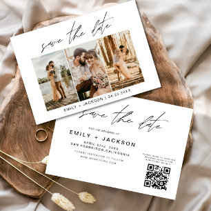 QR Code - Save the Date Modern 3 Photo Elegant