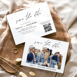 QR Code - Save the Date Modern 3 Photo Elegant