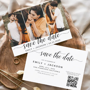 QR Code - Save the Date Modern Elegant 3 Photo