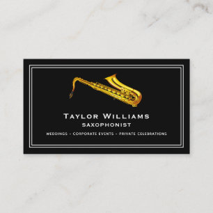 QR Code Saxophone Player Saxophonist Cool Musician Business Card