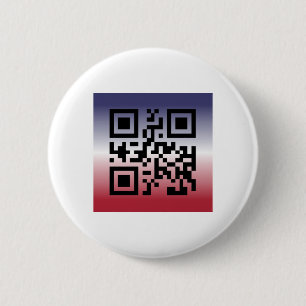QR Code® Saying: HAPPY 4TH OF JULY 6 Cm Round Badge