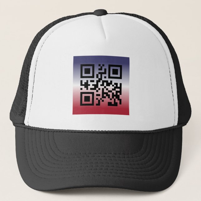 QR Code® Saying: HAPPY 4TH OF JULY Trucker Hat (Front)