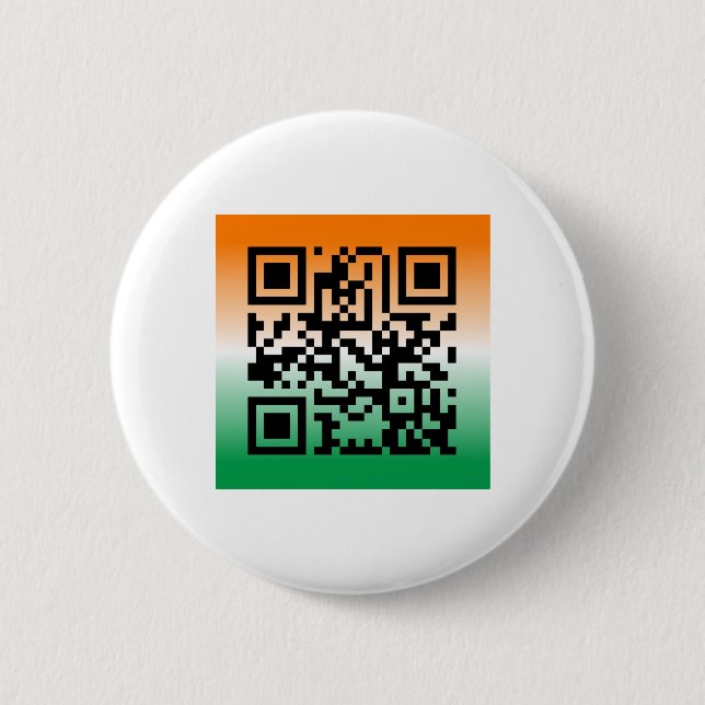 QR Code® Saying: HAPPY ST. PATRICK’S DAY 6 Cm Round Badge (Front)