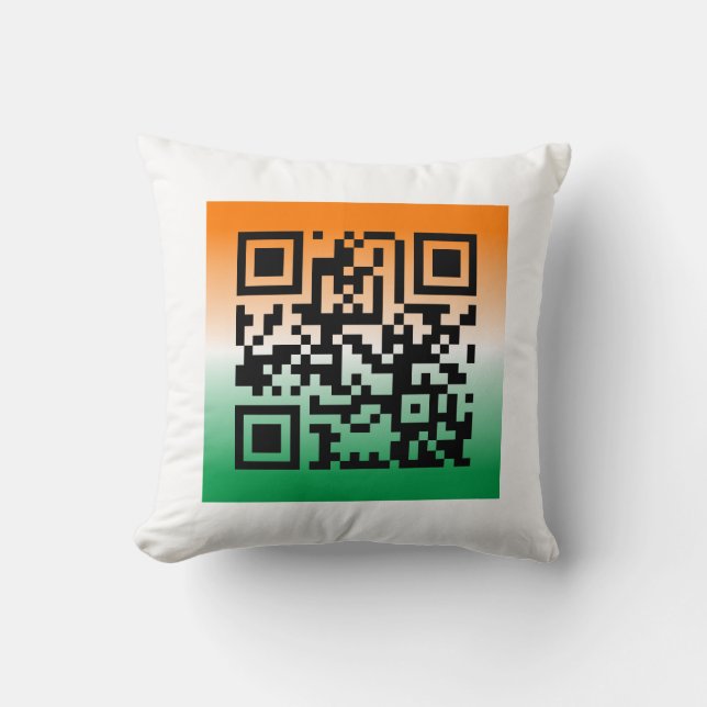 QR Code® Saying: HAPPY ST. PATRICK’S DAY Cushion (Front)