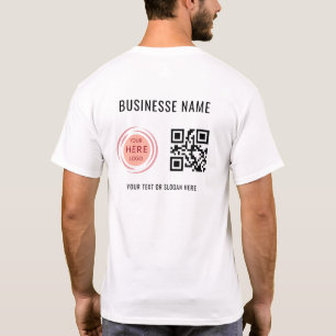 QR Code Scan and Custom Business Company Logo T-Shirt
