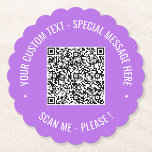 QR Code Scan and Text Paper Coaster Choose Colours