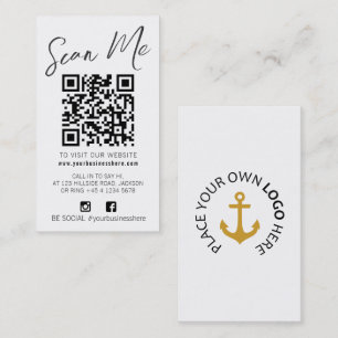 Qr code scan black white simple social logo busine business card