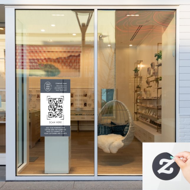 QR Code Scan | Business Logo Professional  (Store Window)