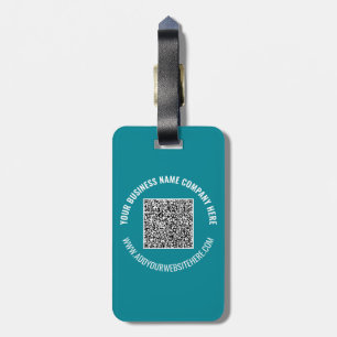 QR Code Scan Custom Text and Colours Luggage Tag