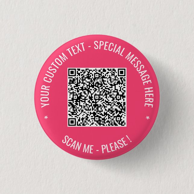 QR Code Scan Custom Text Button Your Colours (Front)