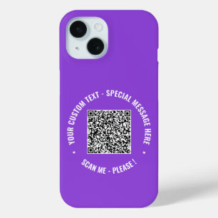 QR Code Scan Custom Text iPhone Case Your Colour