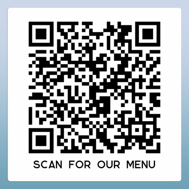 QR Code Scan for Menu (QR code scan for menu small business sticker)