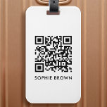 QR Code Scan if Lost Contact Minimal Simple White Luggage Tag<br><div class="desc">A simple stylish custom QR code luggage tag design in a modern minimalist typography on a simple white background. The QR code and name can easily be personalised to make a design as unique as you are! The perfect bespoke gift or accessory to ensure that your luggage is safely returned...</div>