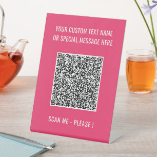 QR Code Scan Info and Custom Text Pedestal Sign