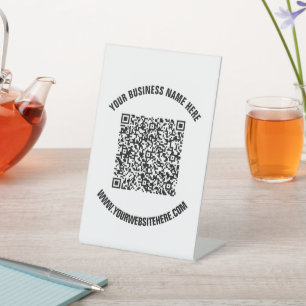 QR Code Scan Info and Custom Text Pedestal Sign