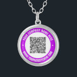 QR Code Scan Info and Text Necklace - Choose Color<br><div class="desc">Custom Colors and Font - Your QR Code or Logo / Photo Name Website or Custom Text Promotional Business or Personal Modern Stamp Design Necklace / Gift - Add Your QR Code - Image - Logo or Photo / Name - Company / Website or other Information / text - Resize...</div>
