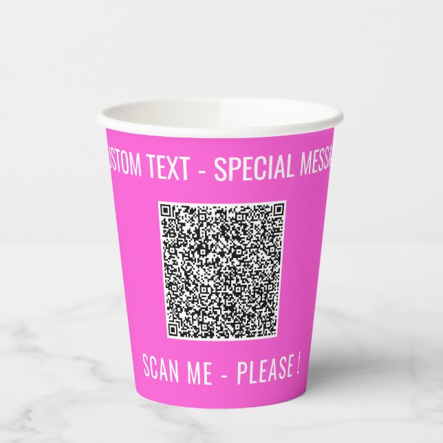 QR Code Scan Info and Text Paper Cups Choose Colou (Left)