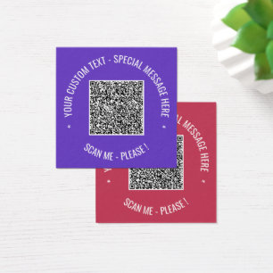 QR Code Scan Info Custom Text and Colours Cards