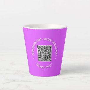 QR Code Scan Info Custom Text and Colours Late Mug