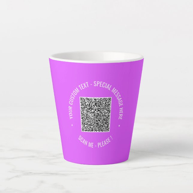 QR Code Scan Info Custom Text and Colours Late Mug (Front)