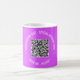 QR Code Scan Info Custom Text and Colours Mug