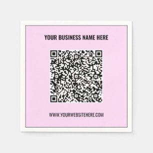 QR Code Scan Info Custom Text and Colours Napkins