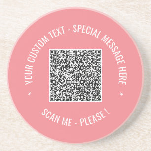 QR Code Scan Info Custom Text Colours Coaster