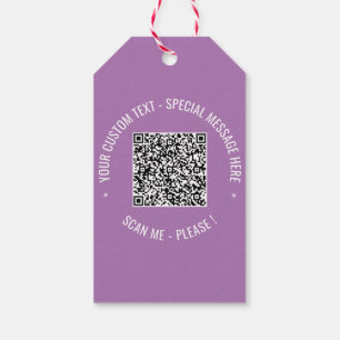 QR Code Scan Info Custom Text Colours Gift Tag