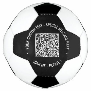  QR Code Scan Info Custom Text Colours Personalise Soccer Ball