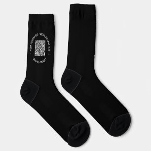 QR Code Scan Info Custom Text Colours Socks gift