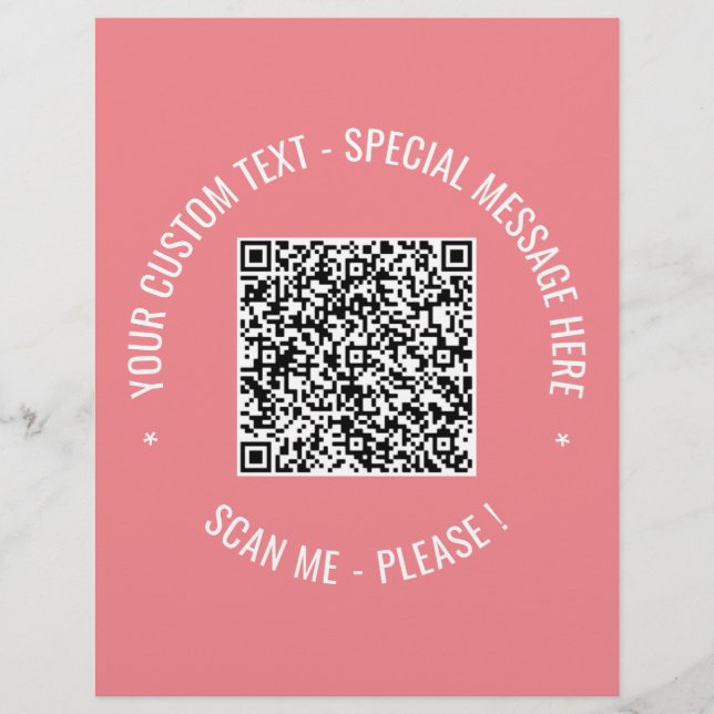 QR Code Scan Info Custom Text Colours Your Flyer (Front)