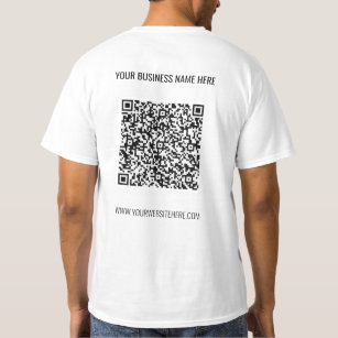QR Code Scan Info Custom Text Company T-Shirt