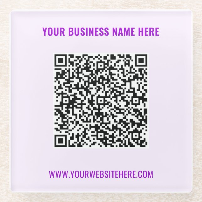 QR Code Scan Info Custom Text Glass Coaster Gift (Front)