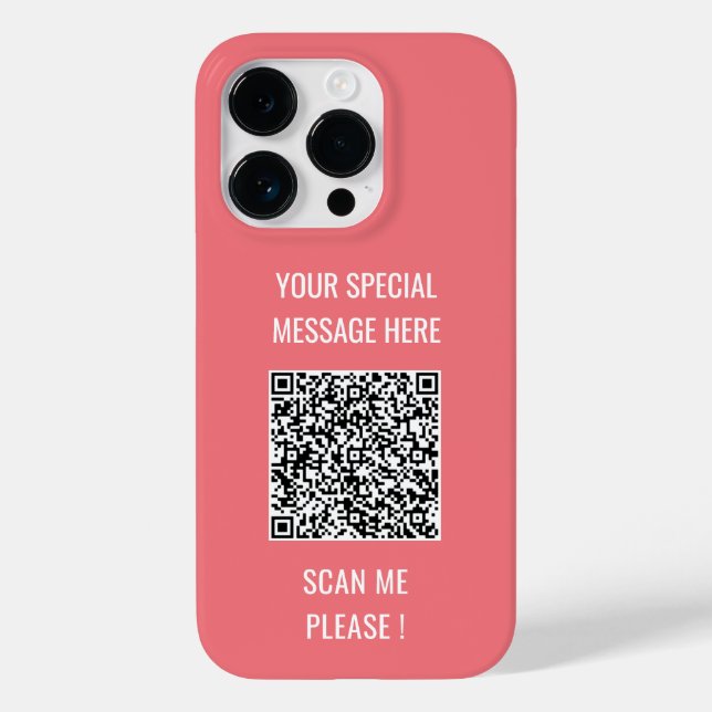 QR Code Scan Info Custom Text iPhone Case (Back)