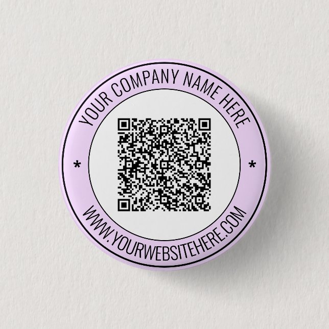 QR Code Scan Info Custom Text Personalised Button (Front)