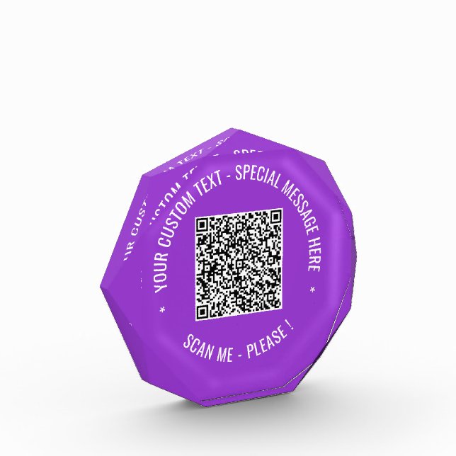 QR Code Scan Info Custom Text Photo Block Gift (Left)