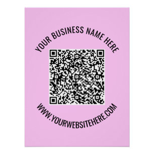 QR Code Scan Info Custom Text Poster - Your Colour