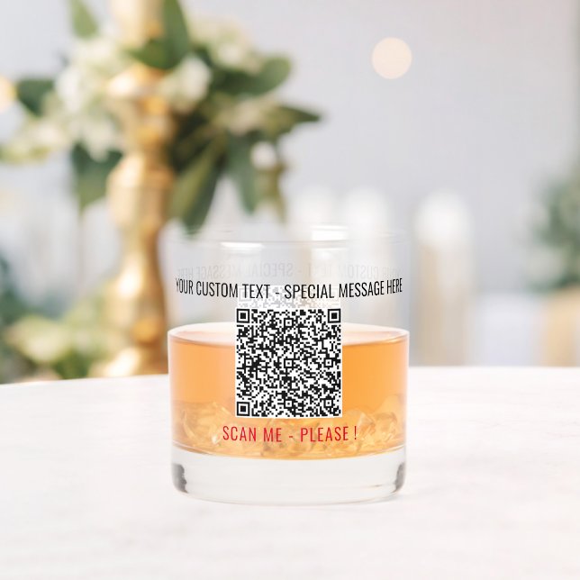 QR Code Scan Info Custom Text Your Personalised Whiskey Glass (Insitu (Wedding))