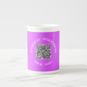 QR Code Scan Info Mug Custom Text and Colours
