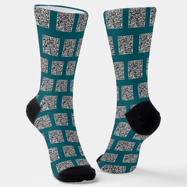 QR Code Scan Info Personalised Socks Choose Colour (Angled)