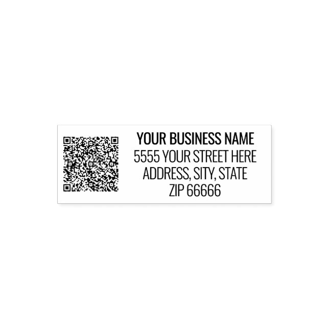QR Code Scan Info Stamp Your Name Return Address (Design)