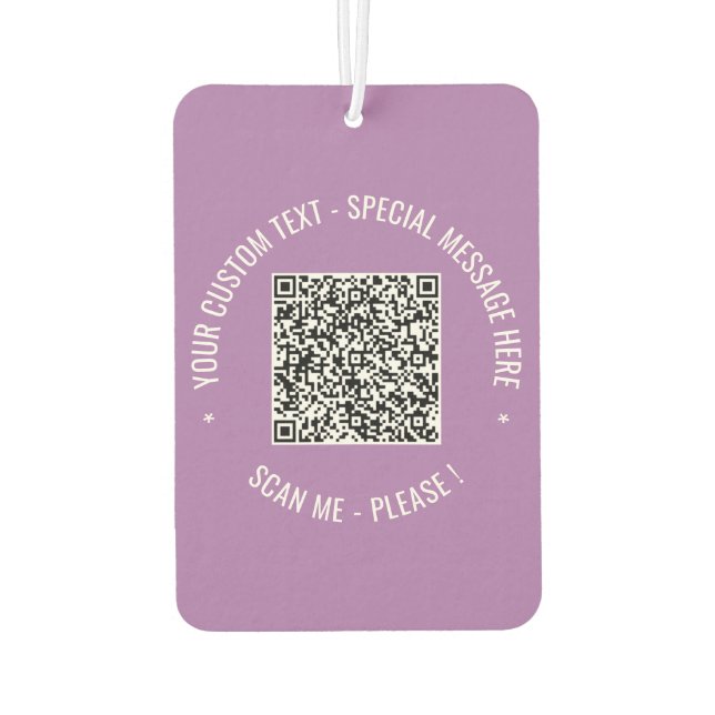 QR Code Scan Info Text Air Freshener Choose Colour (Back)