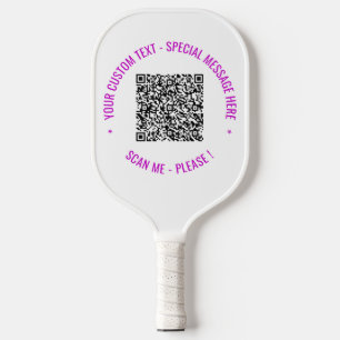 QR Code Scan Info Text and Colour Pickleball Paddl Pickleball Paddle
