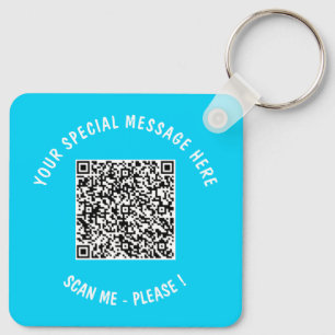 QR Code Scan Info Text and Colours Keychain Gift