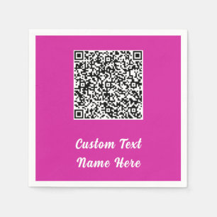 QR Code Scan Info Text Name Wedding Party Napkins
