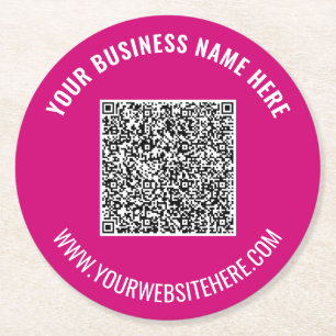 QR Code Scan Info Text Paper Coaster Choose Colour