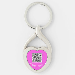 QR Code Scan Info Your Design Keychain Gift 
