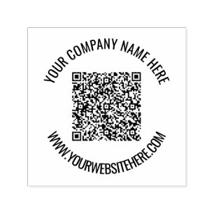 QR Code Scan Info Your Name Website Modern Stamp