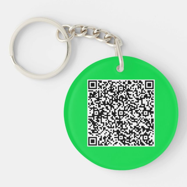 QR Code Scan Info Your Own Design Gift Keychain (Front)