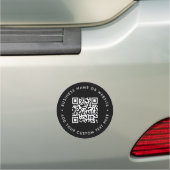 QR Code | Scan Me Black Modern Round Bumper  Car Magnet (In Situ)